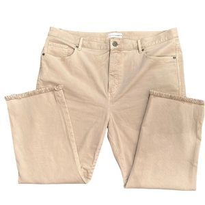 Loft Super cute wheat colored  jeans w/fringed hem. Gently used